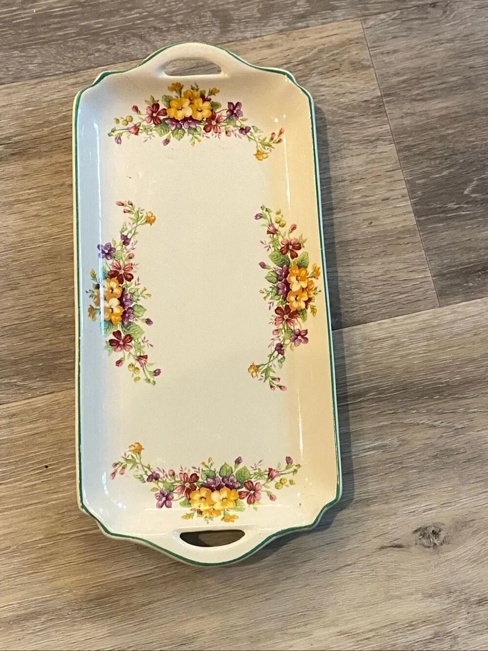 Burleigh Ware Floral Handled Serving Tray Burslem England.vintage